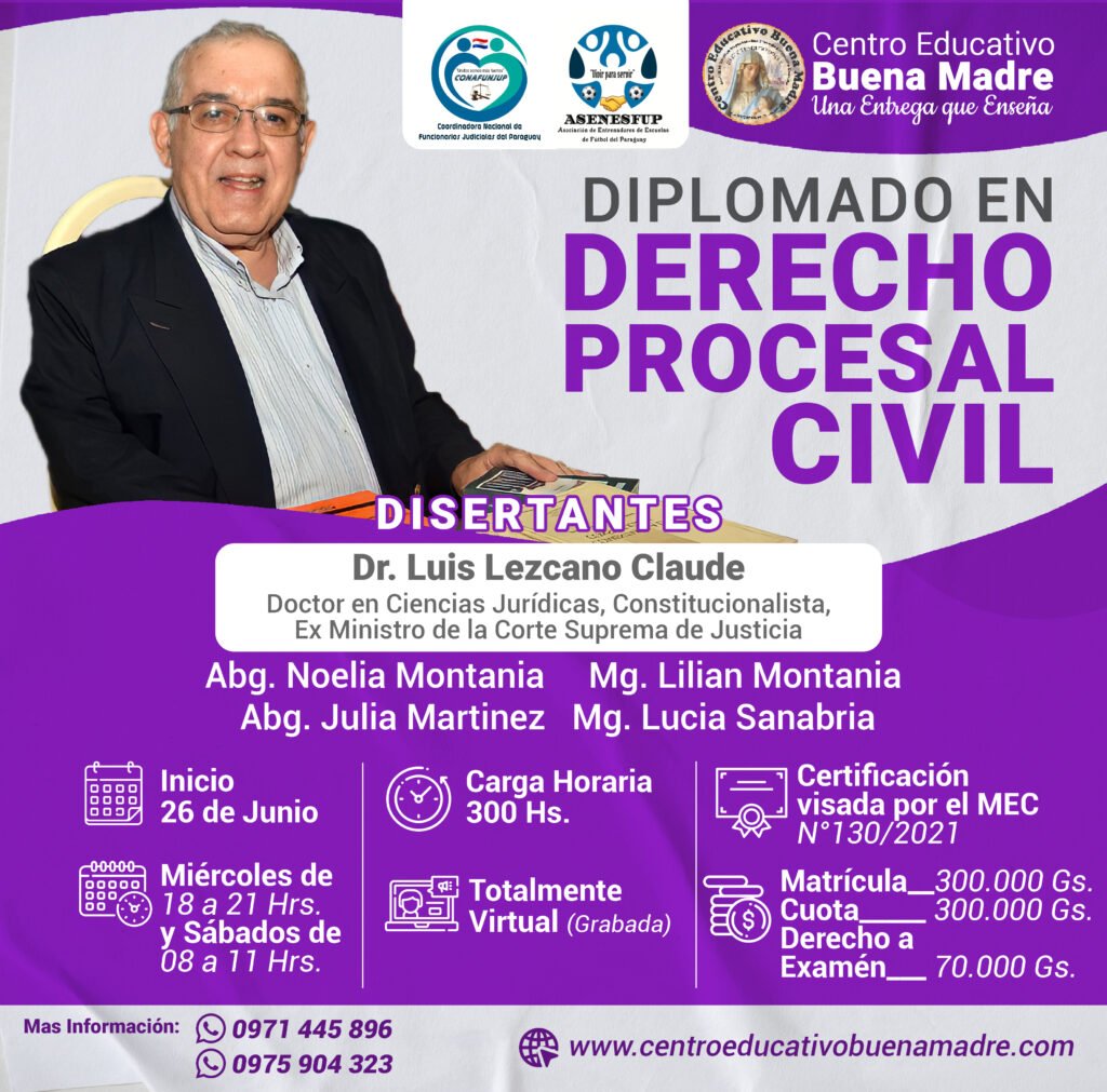 Habilitación Del Diplomado En Derecho Procesal Civil Centro Educativo Buena Madre 0787